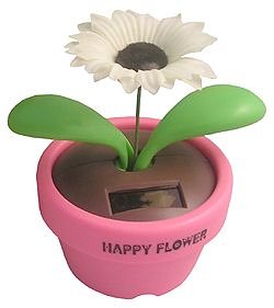 Solar flower powered Happy Flower