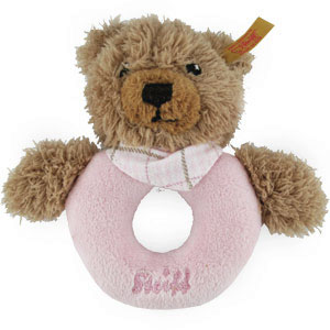 Steiff Sleep Well Pink Teddy Bear Grip Toy With