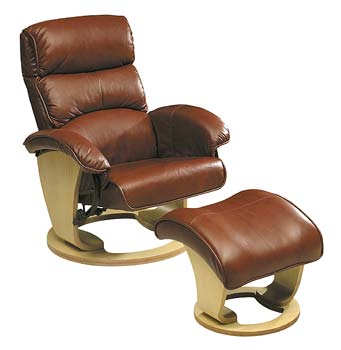 Helen Relaxer Chair and Footstool in Tan