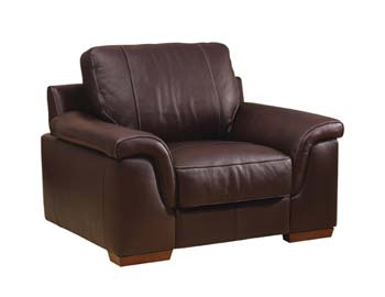 Steinhoff Furniture Torrino Leather Armchair in Maxi Chocolate - Fast Delivery