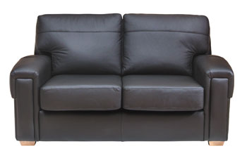 Steinhoff UK Furniture Ltd Baltimore Leather 2 Seater Sofa in Napetta Black