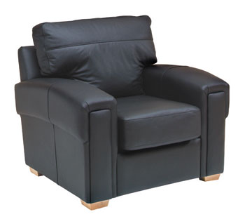 Steinhoff UK Furniture Ltd Baltimore Leather Armchair in Napetta Black - Fast Delivery