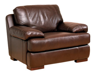 Boston Leather Armchair in Cabria Chocolate - Fast Delivery