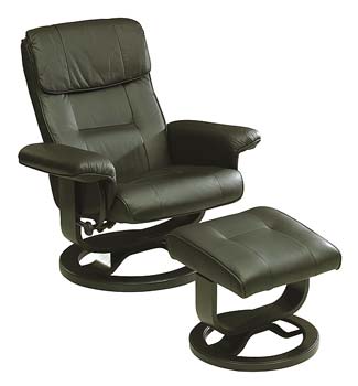 Debbie Swivel Chair and Footstool in Black - Fast Delivery