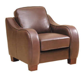 Madison Leather Armchair in Cabria Chocolate - Fast Delivery