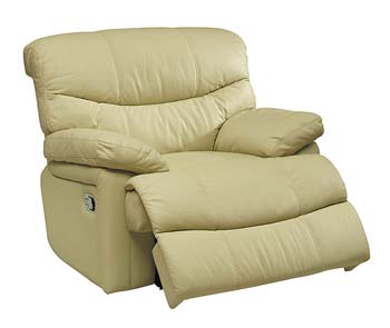 Melody Leather Recliner in Athena Cream - Fast Delivery
