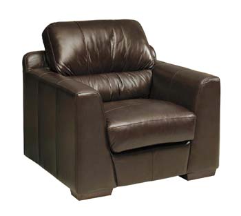 Steinhoff UK Furniture Ltd Sydney Leather Armchair in Morano Chocolate - Fast Delivery