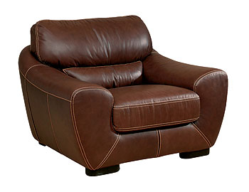 Valencia Leather Armchair in Corsair Brown - Fast Delivery