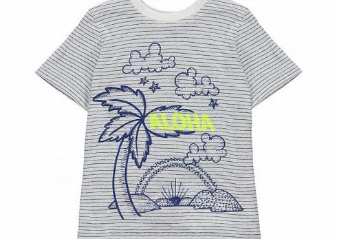 Arlo stripes palm trees T-Shirt Blue `2 years,3