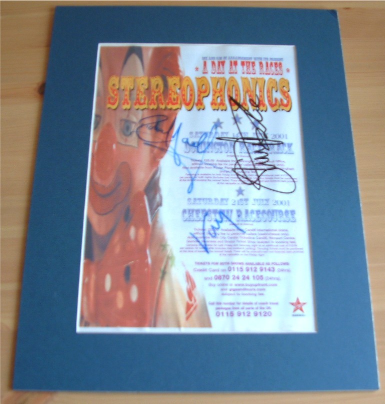 STEREOPHONICS GROUP SIGNED and MOUNTED MAG AD