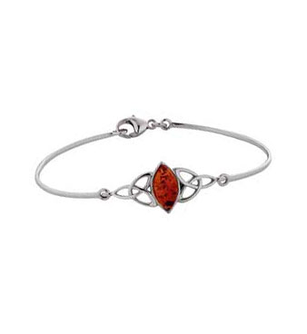 Sterling Silver Amber Oval Bangle