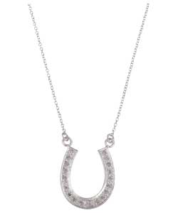 Sterling Silver and Cubic Zirconia Horseshoe Necklet