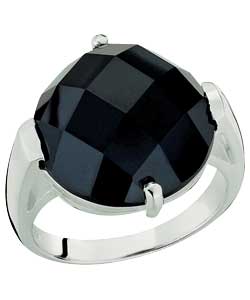 Sterling Silver Black Cubic Zirconia Fancy Ring