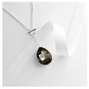 Silver Black Swarovski Crystal Necklace