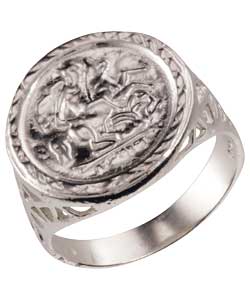 Sterling Silver Boys Medallion Ring