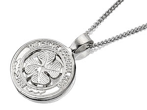 Sterling Silver Celtic FC Crest Pendant And