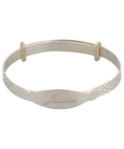 Sterling Silver Childrens Celtic ID Bangle -