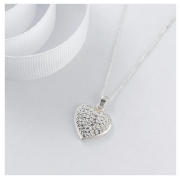 STERLING SILVER CRYSTAL SET HEART PENDANT