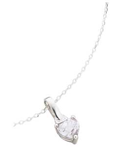 sterling Silver Cubic Zirconia April Birthstone Pendant