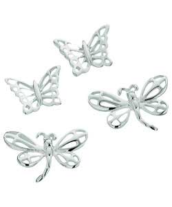 sterling Silver Filigree Butterfly and Dragonfly Earrings