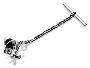 Sterling Silver Golf Clubs Tie Tack - 014957