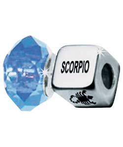Silver Horoscope with Birthstone Charms - Scorpio