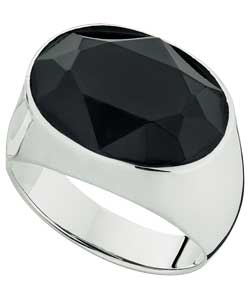 Sterling Silver Jet Crystal Ring