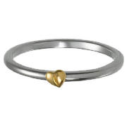 Sterling Silver Stacking Ring with Gold Plated