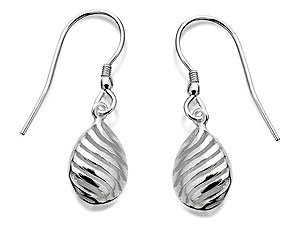 Sterling Silver Teardrop Waves Hook Wire