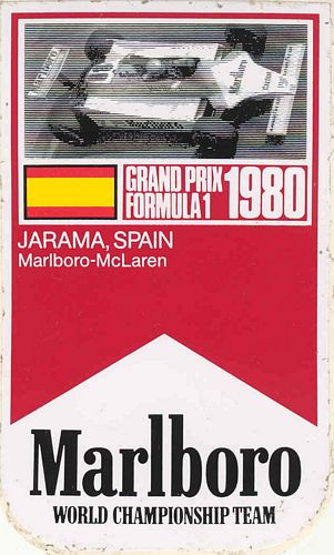Stickers and Patches Jarama 1980 Team Marlboro McLaren Event Sticker (8cm x 14cm)