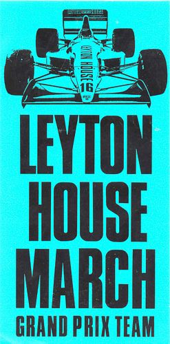 Leyton House March Grand Prix Team Logo Sticker (7cm x 15cm)