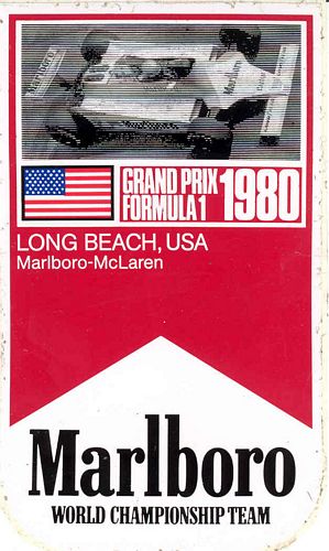 Long Beach 1980 Marlboro World Championship Team Event Sticker (8cm x 14cm)