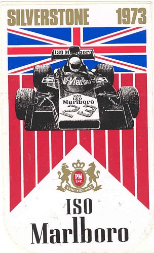 Marlboro ISO Silverstone 1973 Sticker (8cm x 14cm)