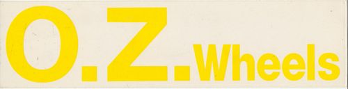 OZ Wheels Yellow Sticker(26cm X 6cm)