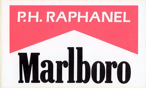 P H Raphanel Marlboro Name Sticker (25cm x 15cm)