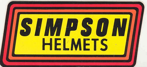 Simpson Helmets Colour Sticker (14cm x 7cm)