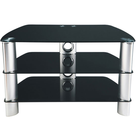Stil Stand 2003 Black Glass TV Stand For Screens