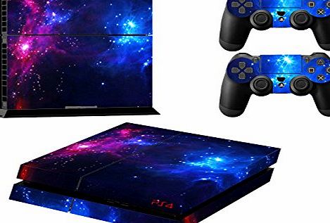 Stillshine Decal Full Body faceplates Skin Sticker For Sony Playstation 4 PS4 console x 1 and controller x 2 (double star)