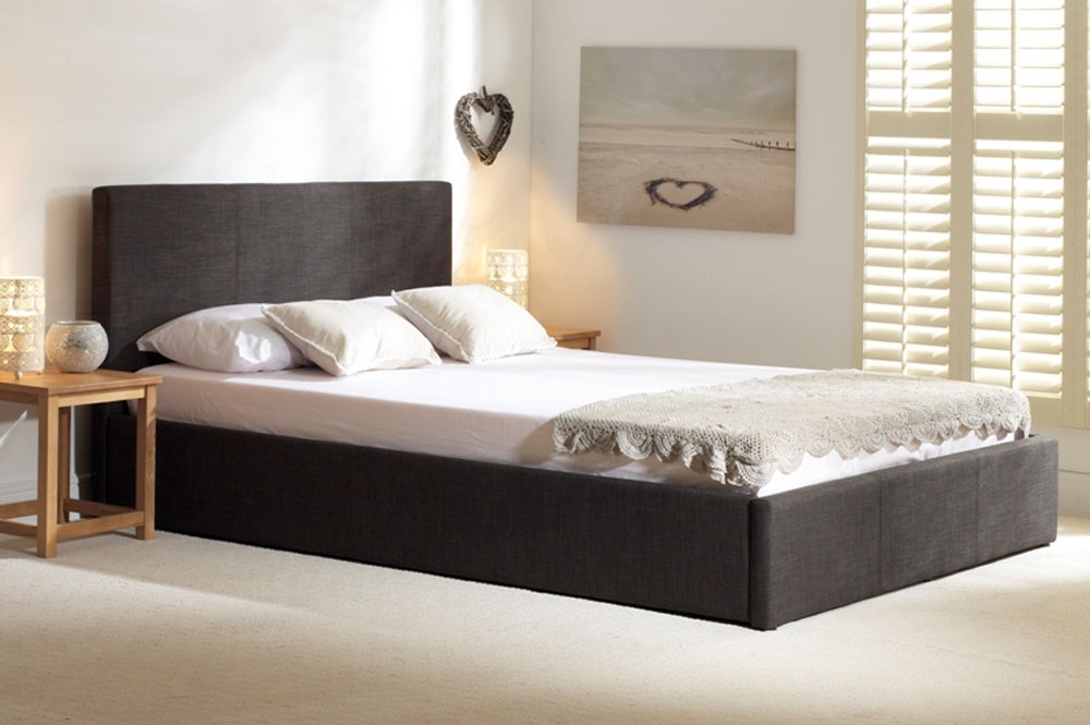 Stirling Charcoal Upholstered Ottoman Bed -