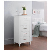 Stockholm 5 Drawer Tall Chest, White