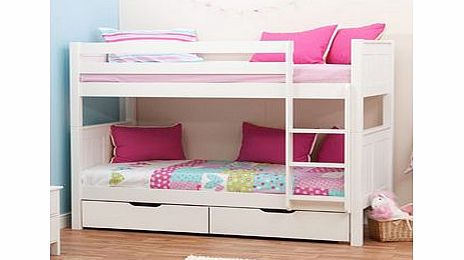 Stompa Classic Kids White Bunk Bed With 2