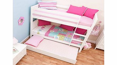 Stompa Classic Kids White Bunk Bed With Trundle