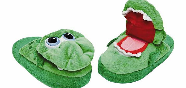 Stompeez Green Growling Dragon Slippers - Size