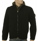Stone Island Black & Khaki Lined Full Zip Wool Mix Sweater