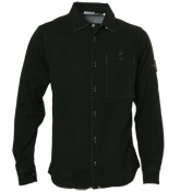 Black Wool Mix Long Sleeve Shirt