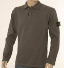 Stone Island Dark Grey Cotton Polo Shirt