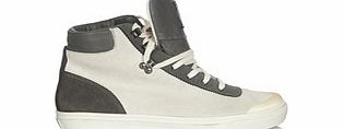 Stone Island Grey suede high-top trainers