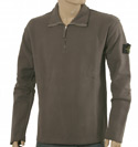 Stone Island Light Grey Cotton 1/4 Zip Sweatshirt