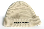 Stone Island Mens Biscuit Chunky Ribbed Knitted Hat