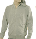 Mens Stone Island Denims Faded Grey Full Zip Hooded Cotton Sweatshirt
